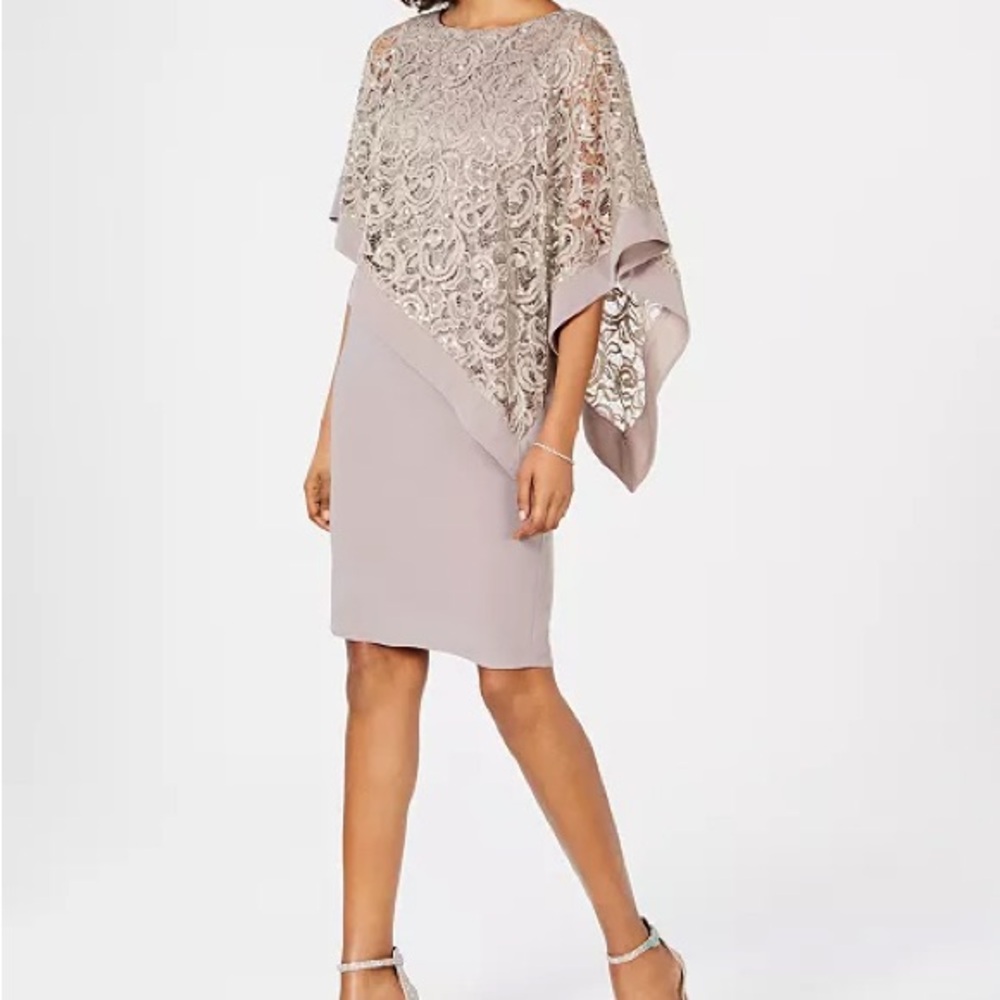 R & M Richards Asymmetrical Draped Dress